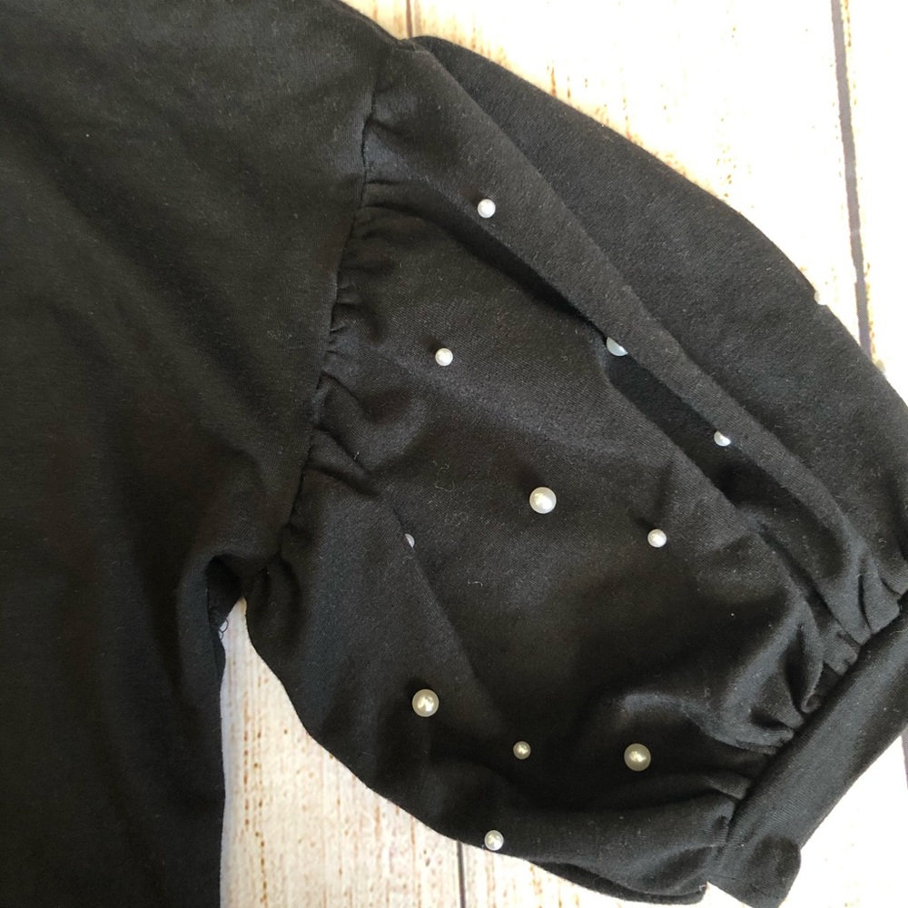 NWOT Shein pearl ballon sleeve black dress - Picture 5 of 5